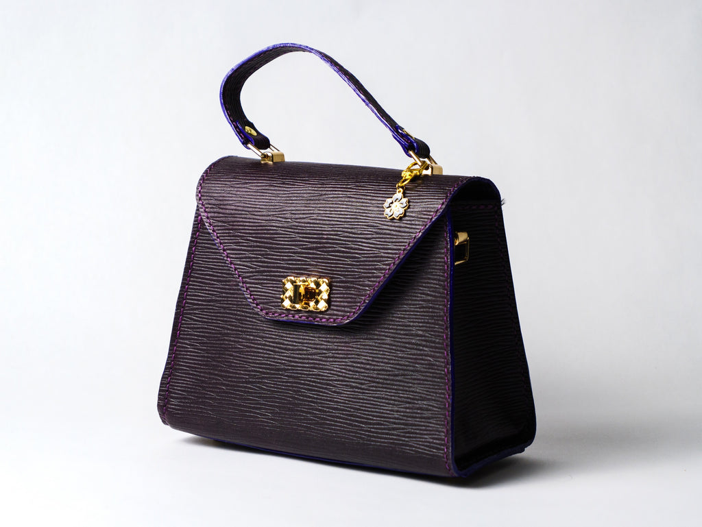Small Dark Purple Epi Leather Purse