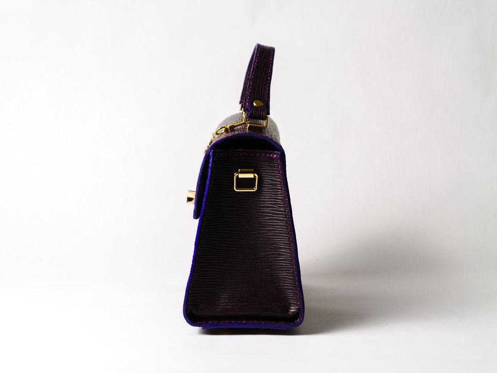 Small Dark Purple Epi Leather Purse
