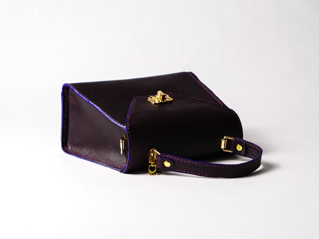 Small Dark Purple Epi Leather Purse