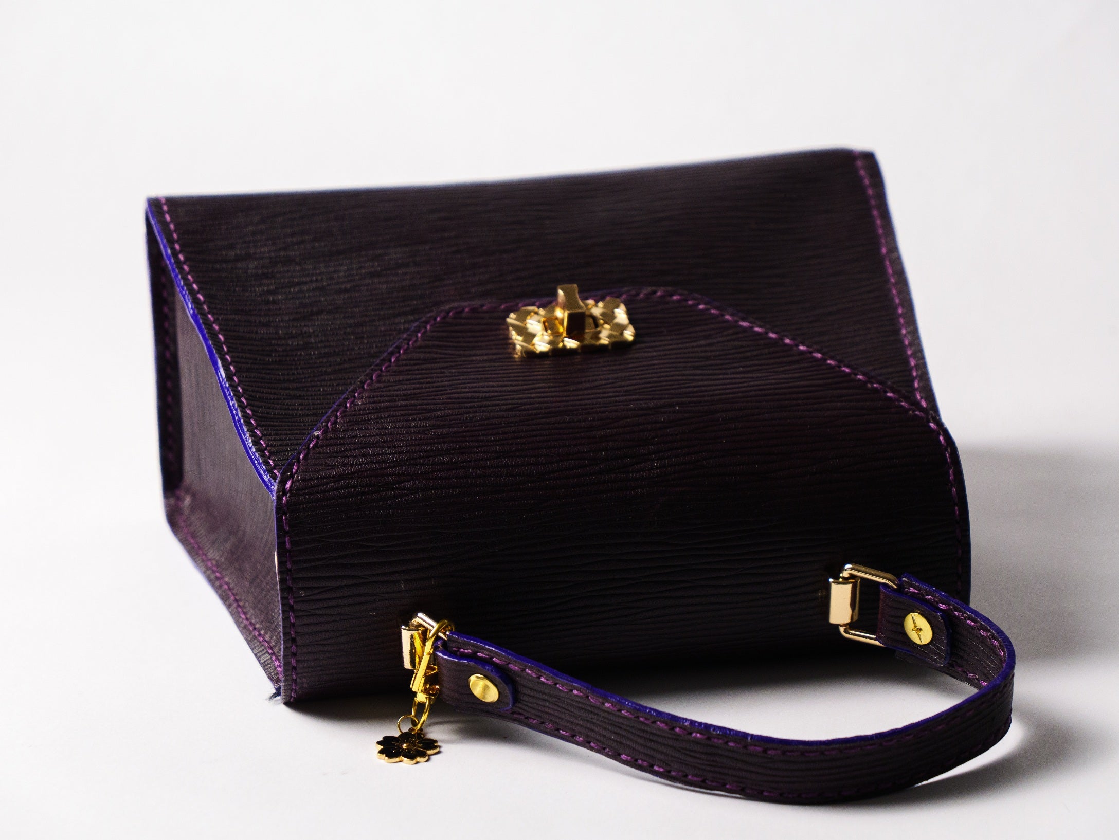 Small Dark Purple Epi Leather Purse