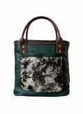 Forest Green Leather Tote Bag