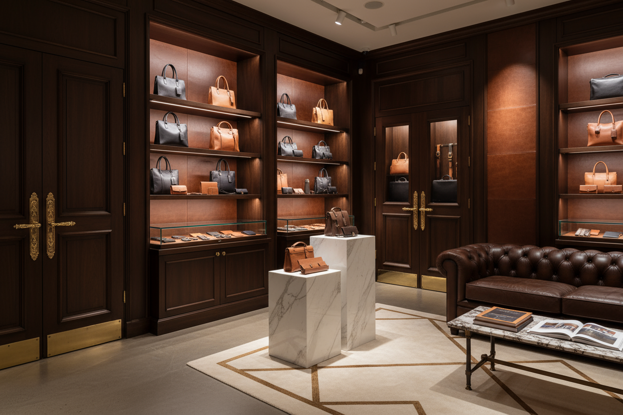 Luxurious leather accessories store
