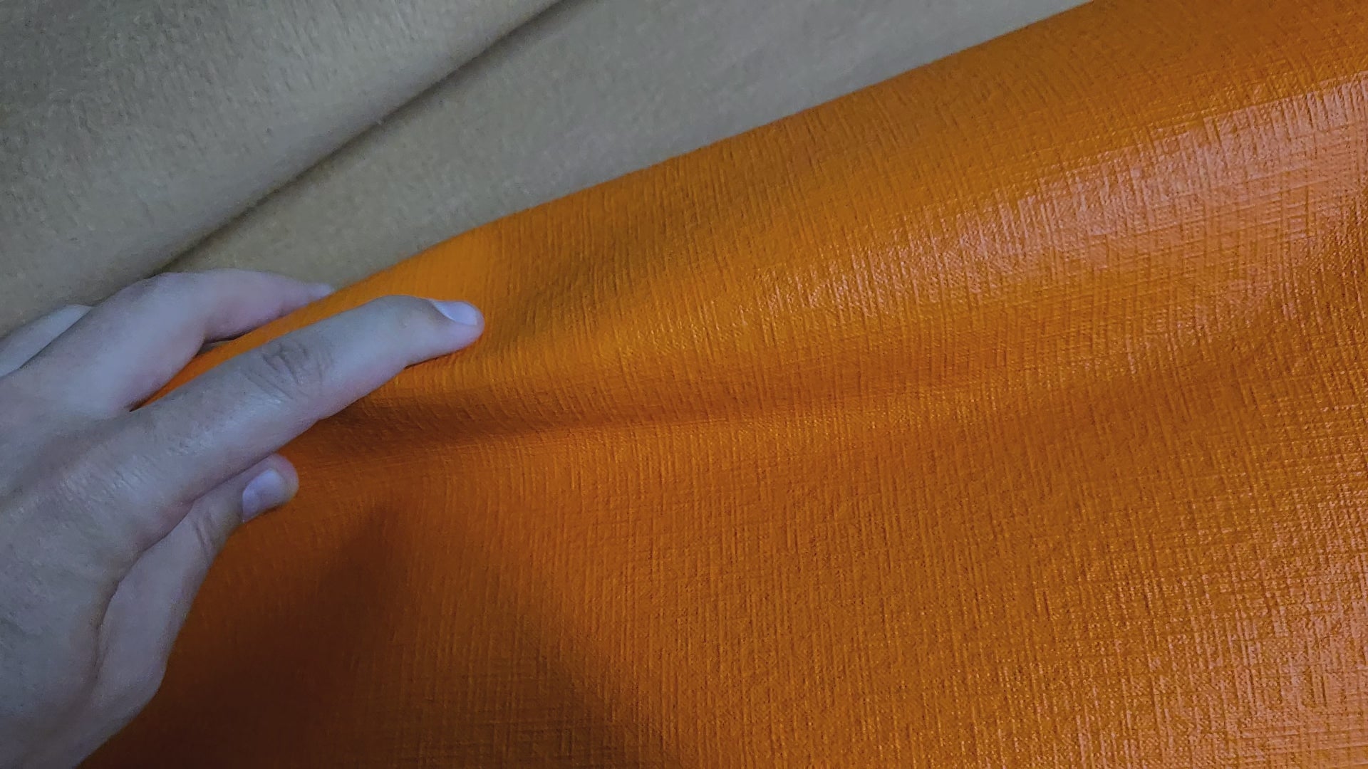 Matte Orange Saffiano Print 2.5 Oz Leather Sides (12 Square Feet)
