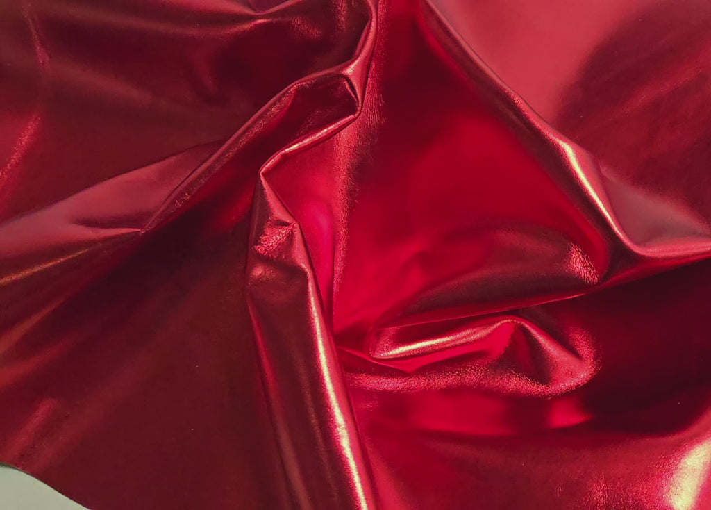 Metallic Red Calf 2 - 2.5 Oz Calf Leather Quarter Hides (5 - 6 Square Feet)