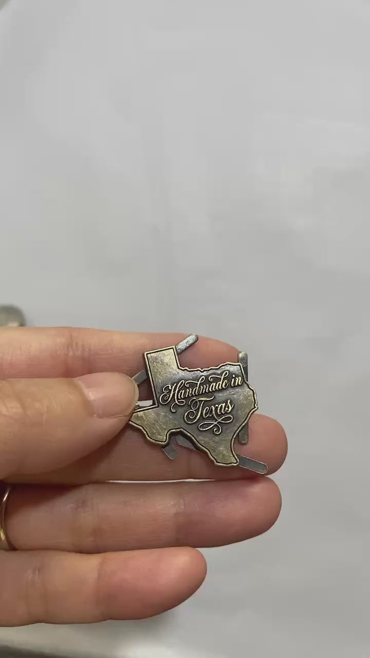 "Handmade in Texas" Zinc Alloy Bag Tags