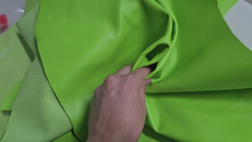 Electric Lime 2 Oz Leather Lambskins (5 - 6 Square Feet)