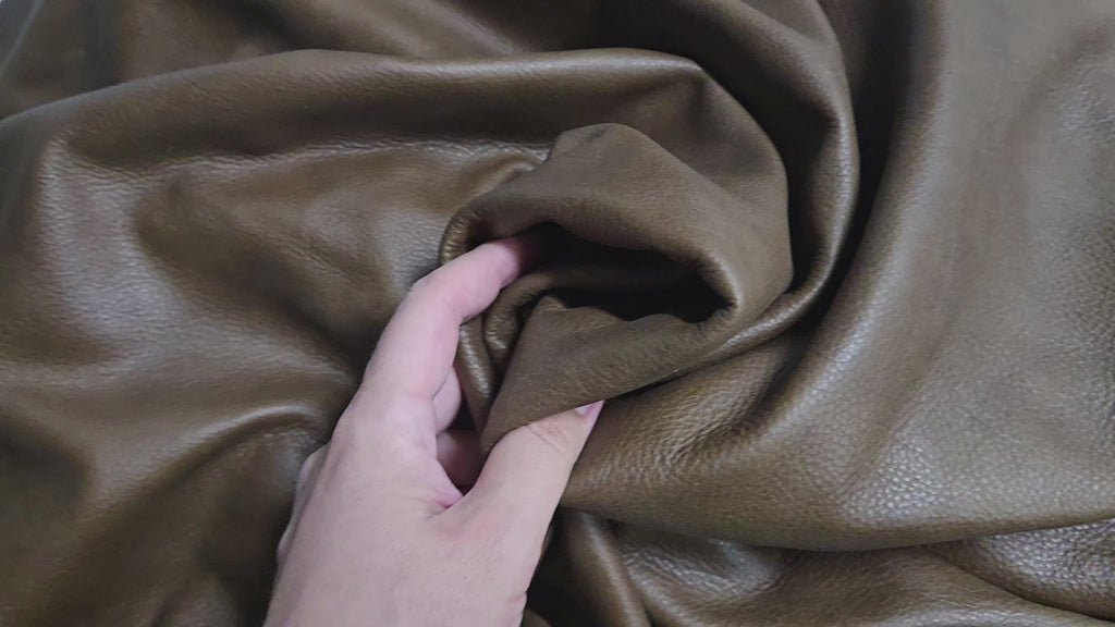 Olive Brown 3 Oz Leather Quarter Hides (12 Square Feet)