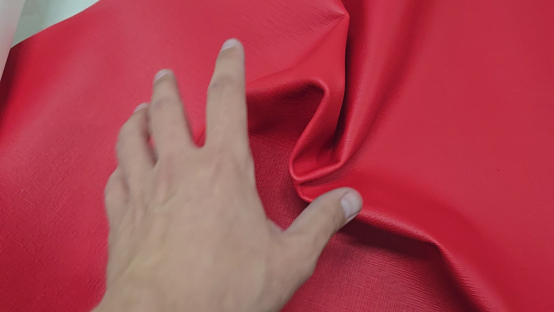 Cherry Red Saffiano Print 2 - 3 Oz Leather Quarter Hides (~7 Square Feet)