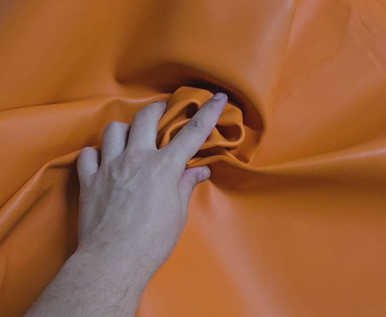 Orange Persimmon 2 Oz Leather Lambskins (5 - 6 Square Feet)