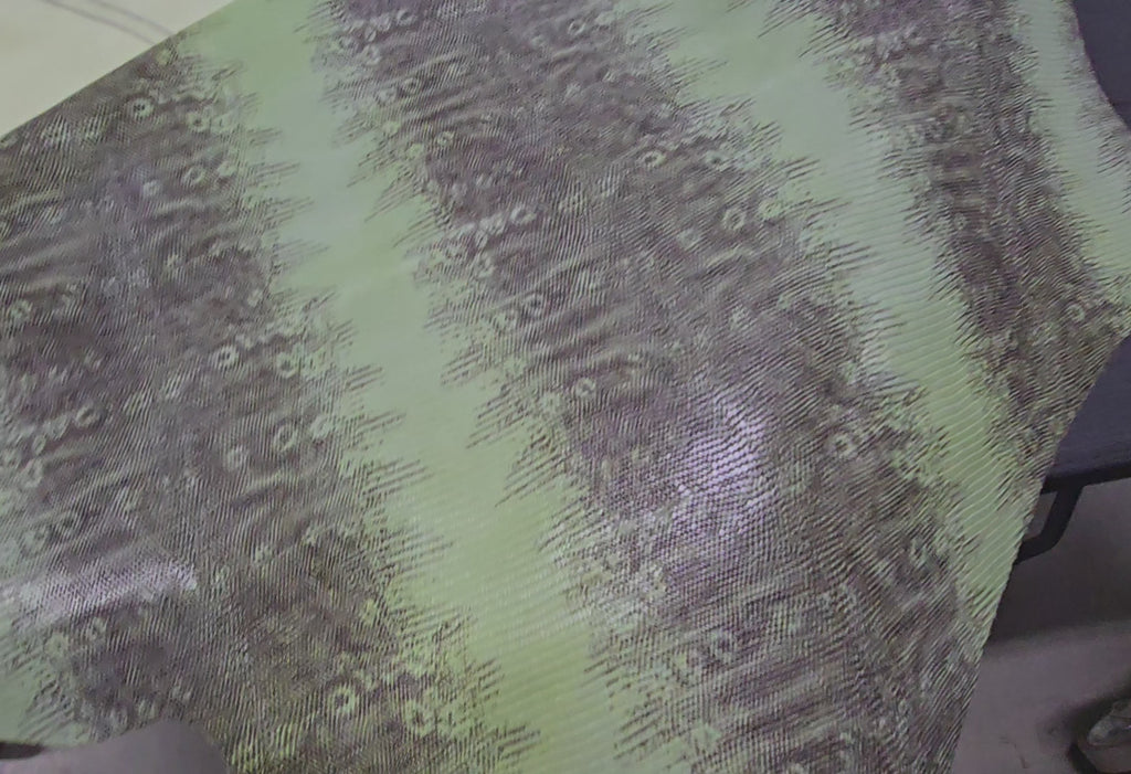 Green Iguana Embossed 3 Oz Leather Quarter Hides (7 - 8 Square Feet)