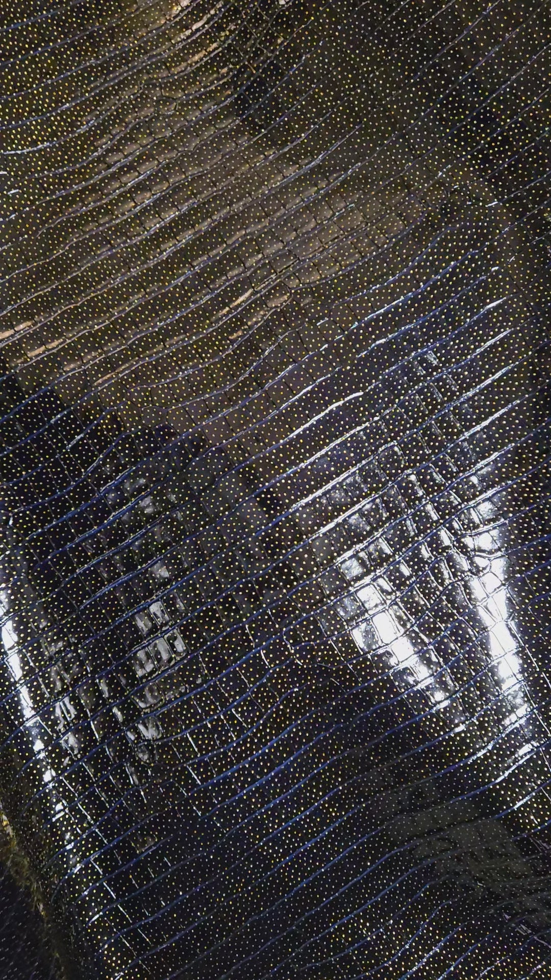 Black, Blue, and Gold Crocodile Embossed 2.5 - 3 Oz Leather