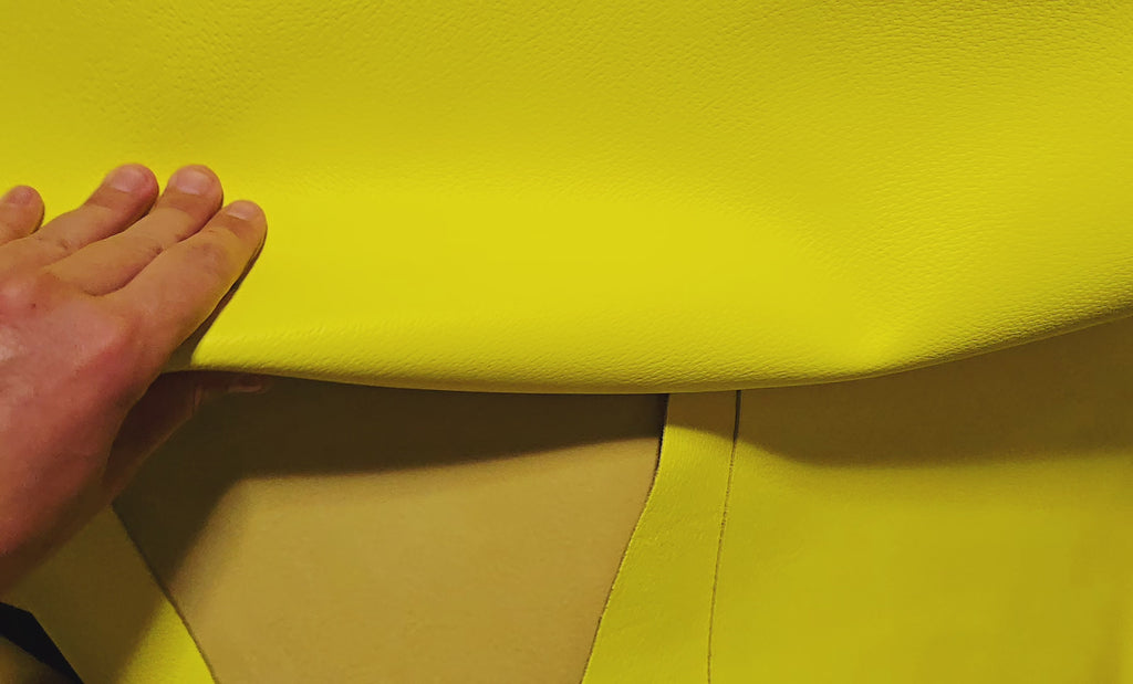 Fluorescent Yellow Pigprint 3.5 Oz Leather Quarter Hides (10 Square Feet)