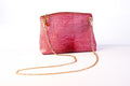 Crackled Red Leather Crossbody Bag