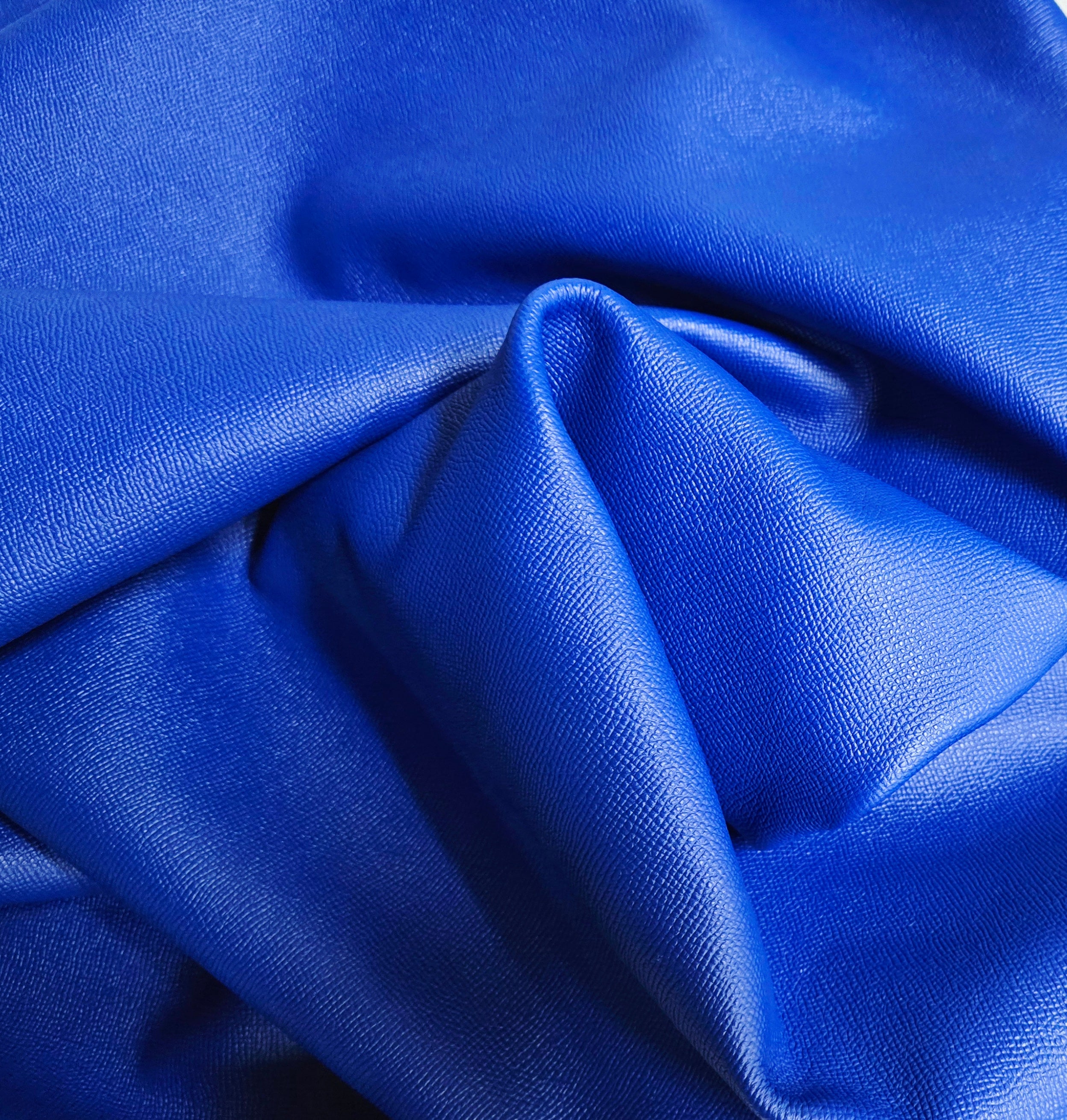Royal Blue Italian Epsom Print 3 Oz Leather Quarter Hides (9 - 10 Square Feet)