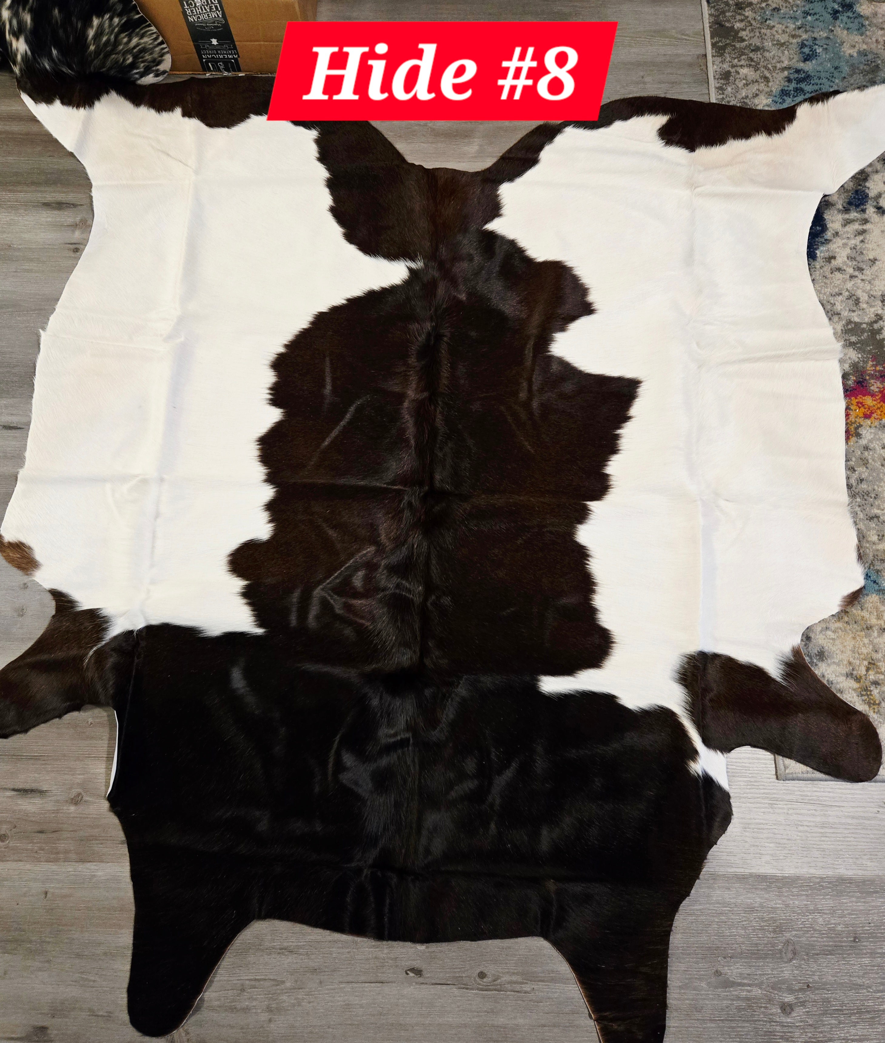 Dark Brown and White 3 Oz Leather Hair On Cowhide #8 (30 Square Feet)