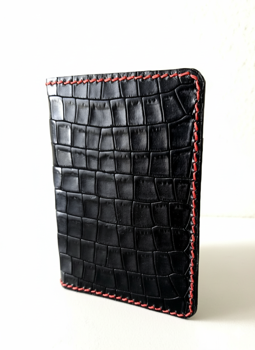 Embossed Crocodile Passport Wallet