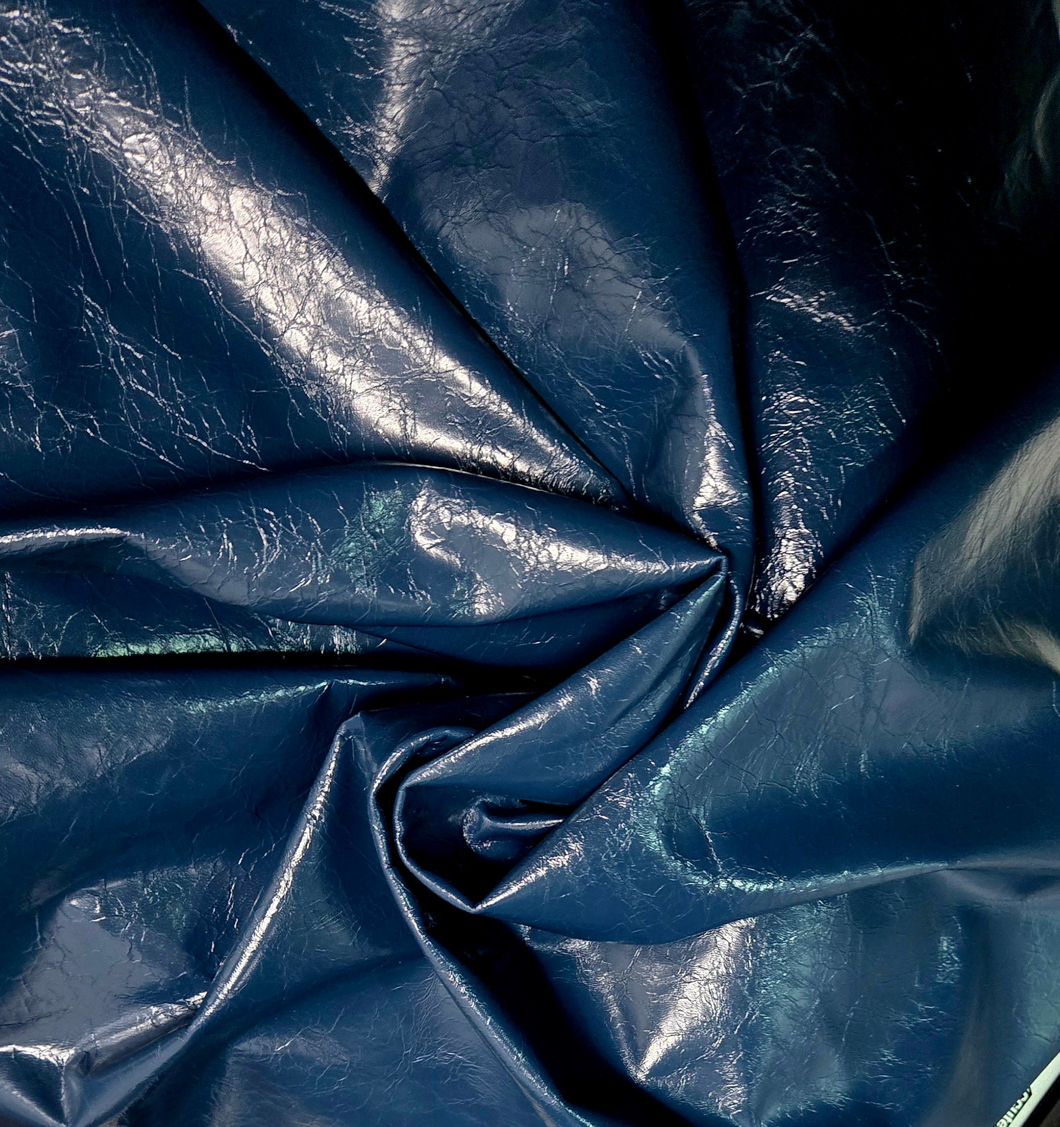 Air Force Blue Crackled Effect 2 Oz Leather Lambskins (6 - 7 Square Feet)