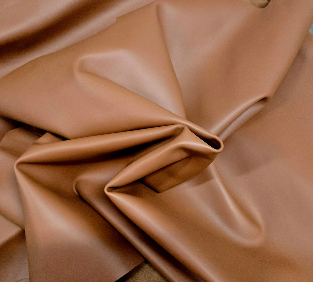 Gucci Job Lot Tan Brown Box Calf 3 - 4 Oz Leather Quarter Hides (~8 Square Feet)