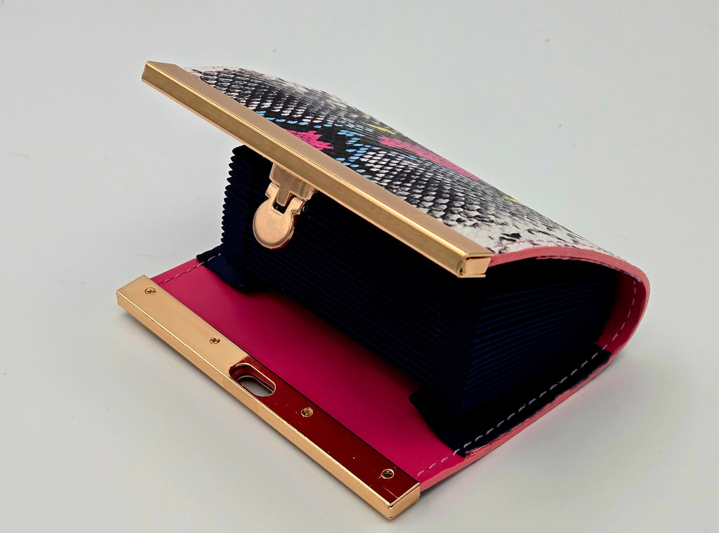Pink Python RFID Card Wallet
