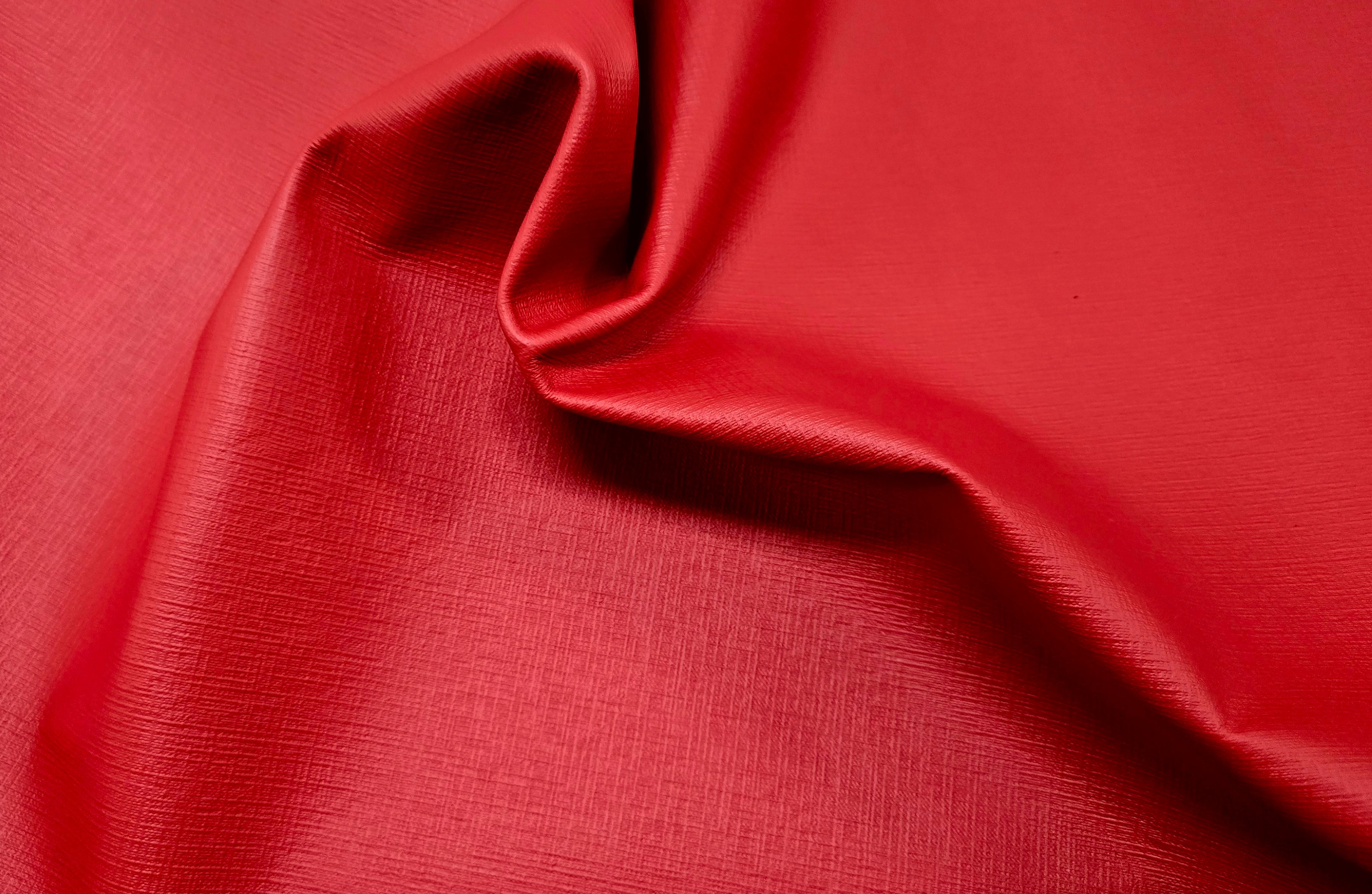 Cherry Red Saffiano Print 2 - 3 Oz Leather Quarter Hides (~7 Square Feet)