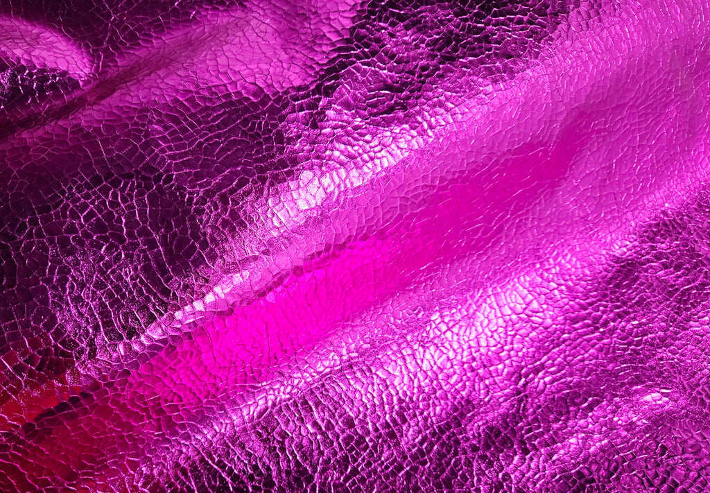Metallic Fuschia Crackled Effect 2.5 Oz Leather
