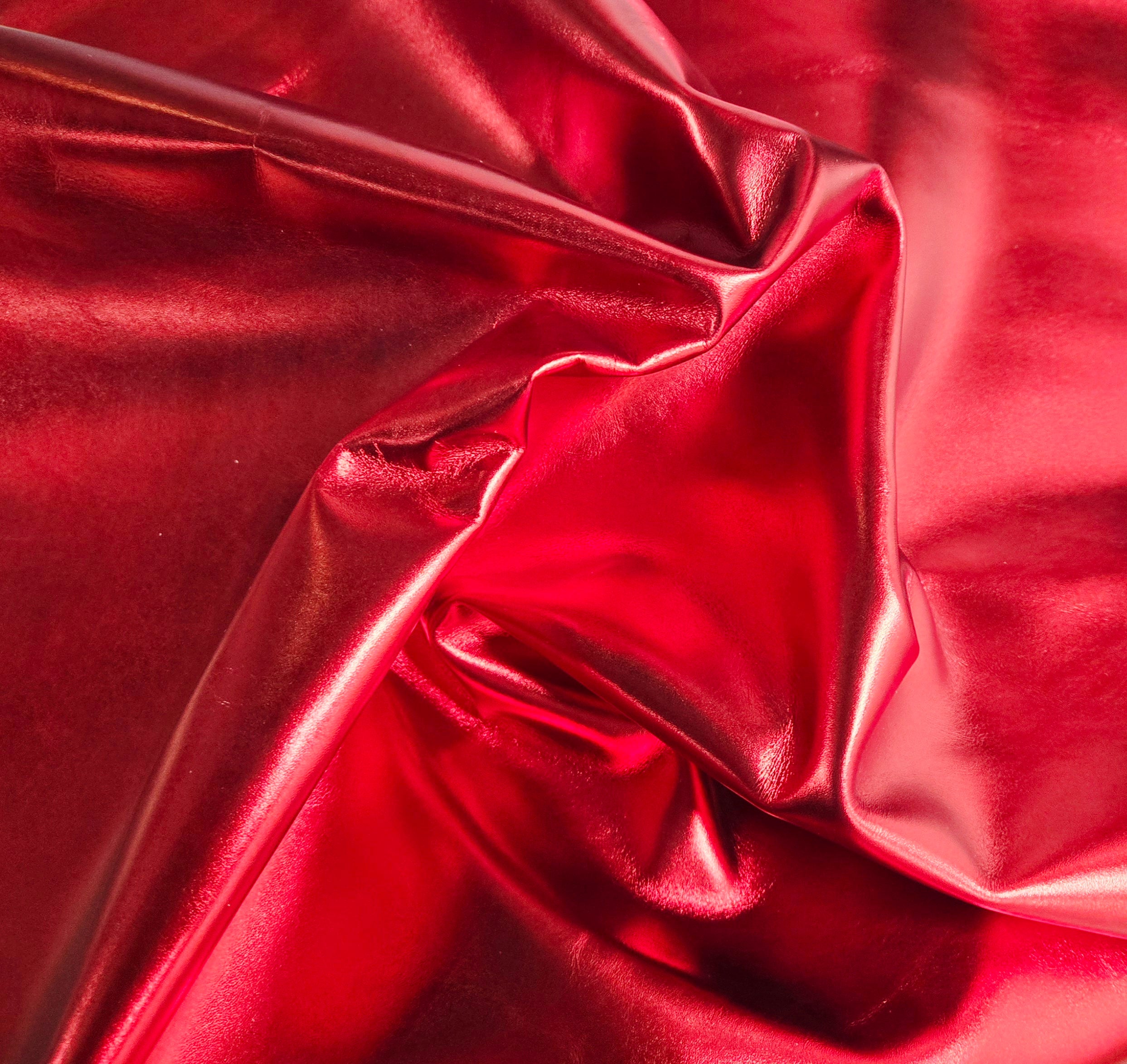 Metallic Red Calf 2 - 2.5 Oz Calf Leather Quarter Hides (5 - 6 Square Feet)