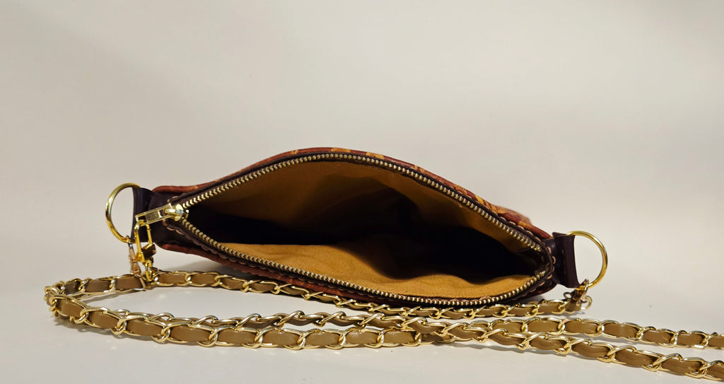 Embossed Floral Leather Crossbody Bag #1