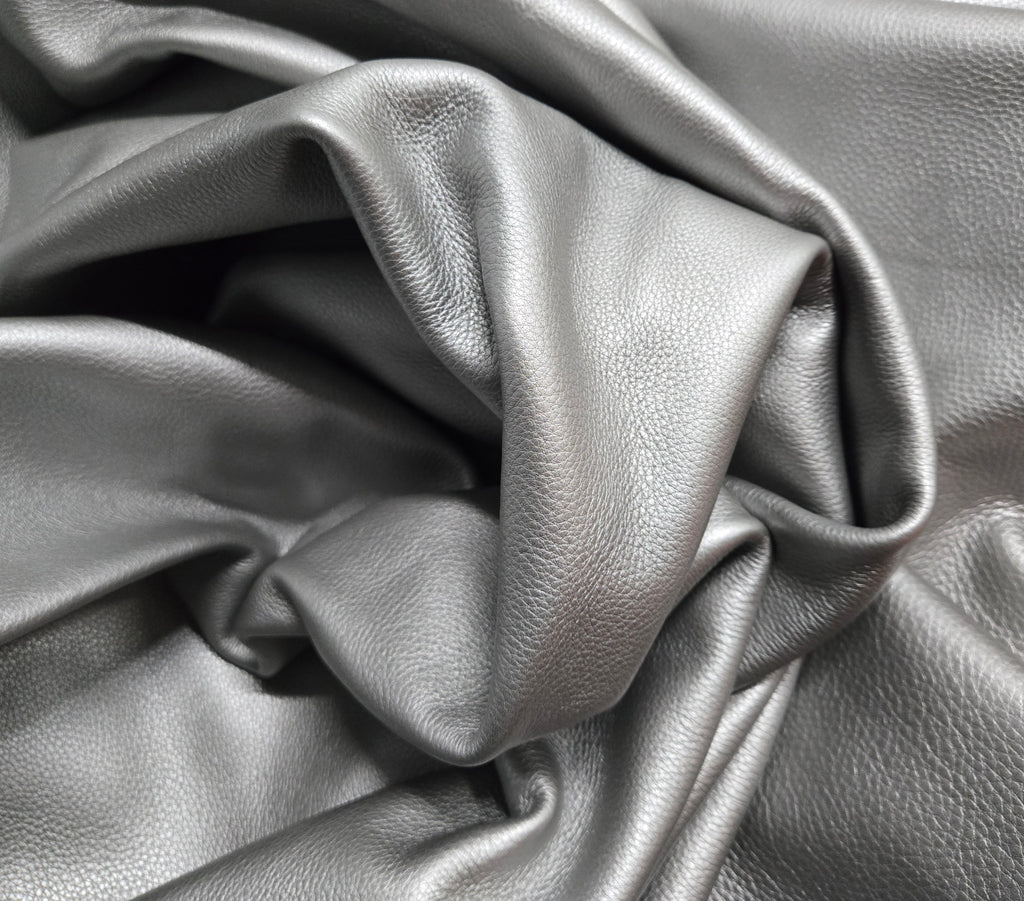 Metallic Silver 3 Oz Leather Quarter Hides (9 Square Feet)