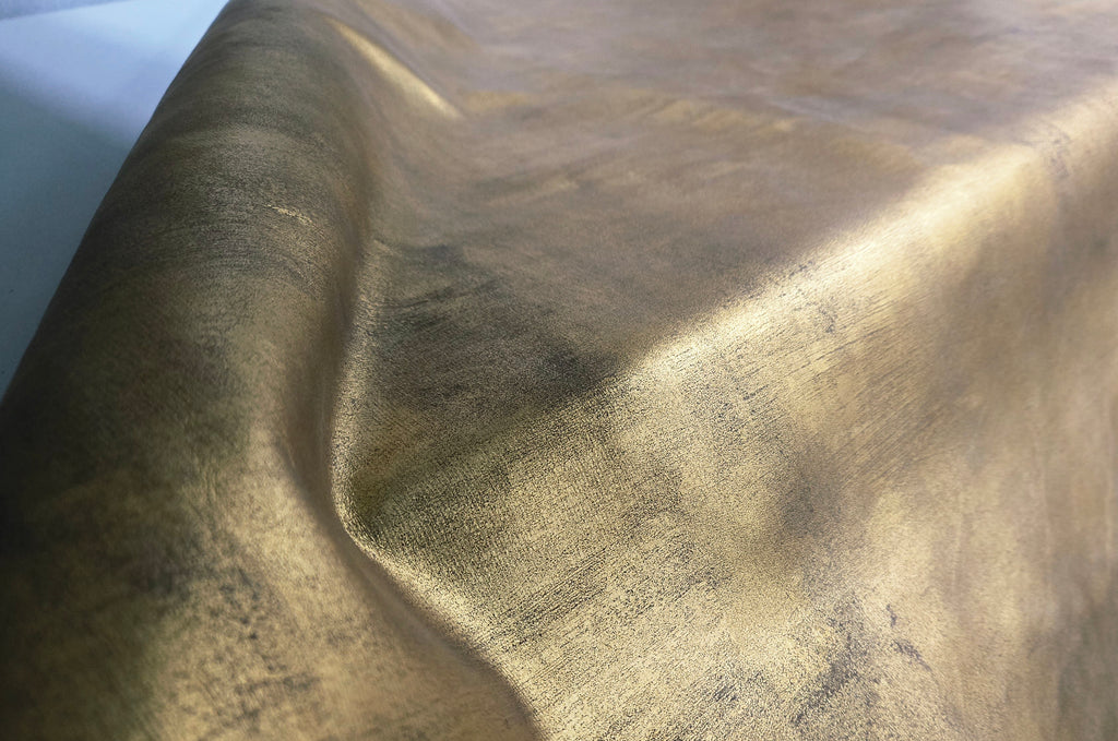 Elegant Gold With Black Cloud Effect 2 Oz Leather Quarter Hides (9 - 10 Square Feet)