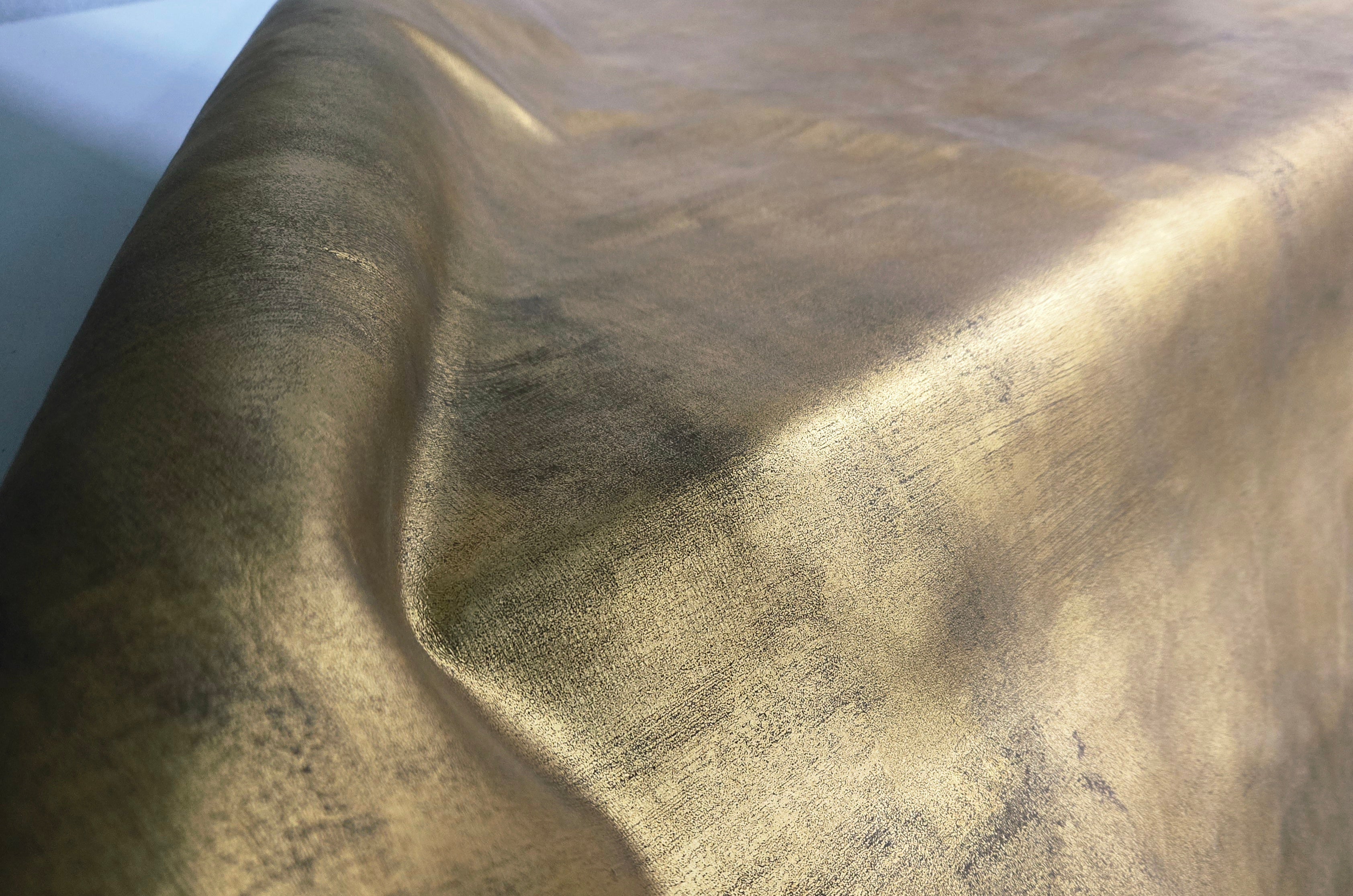 Elegant Gold With Black Cloud Effect 2 Oz Leather Quarter Hides (9 - 10 Square Feet)