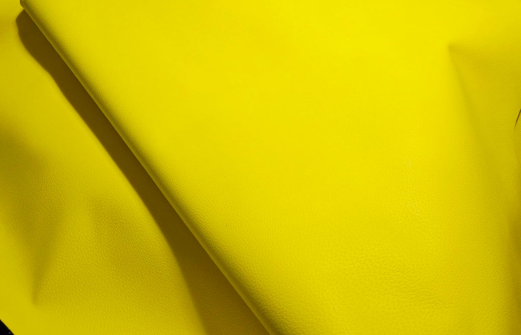 Fluorescent Yellow Pigprint 3.5 Oz Leather Quarter Hides (10 Square Feet)
