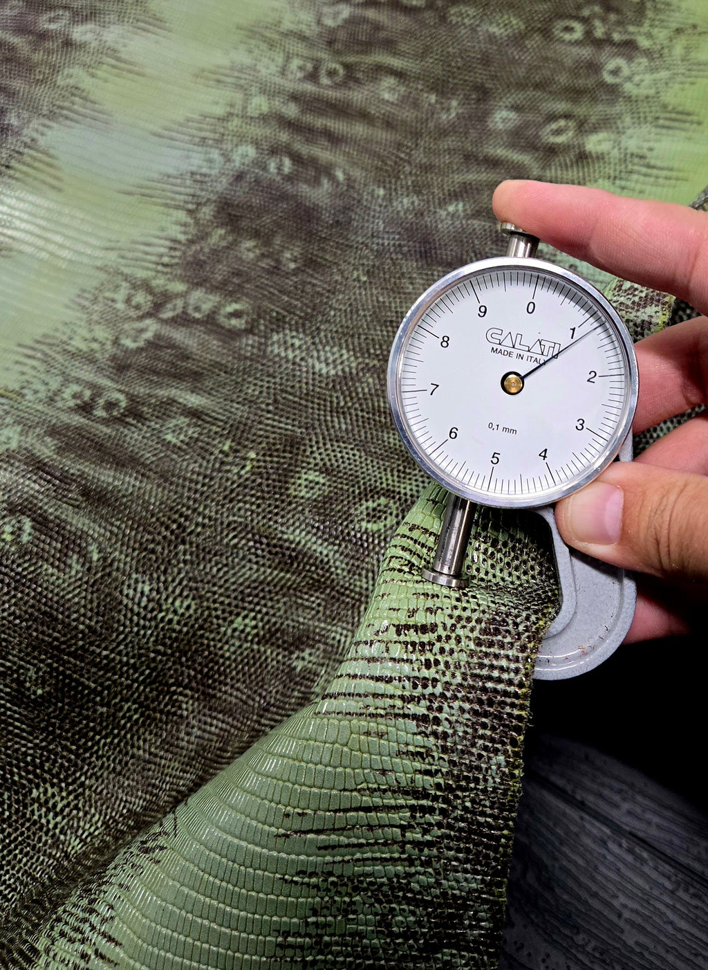Green Iguana Embossed 3 Oz Leather Quarter Hides (7 - 8 Square Feet)