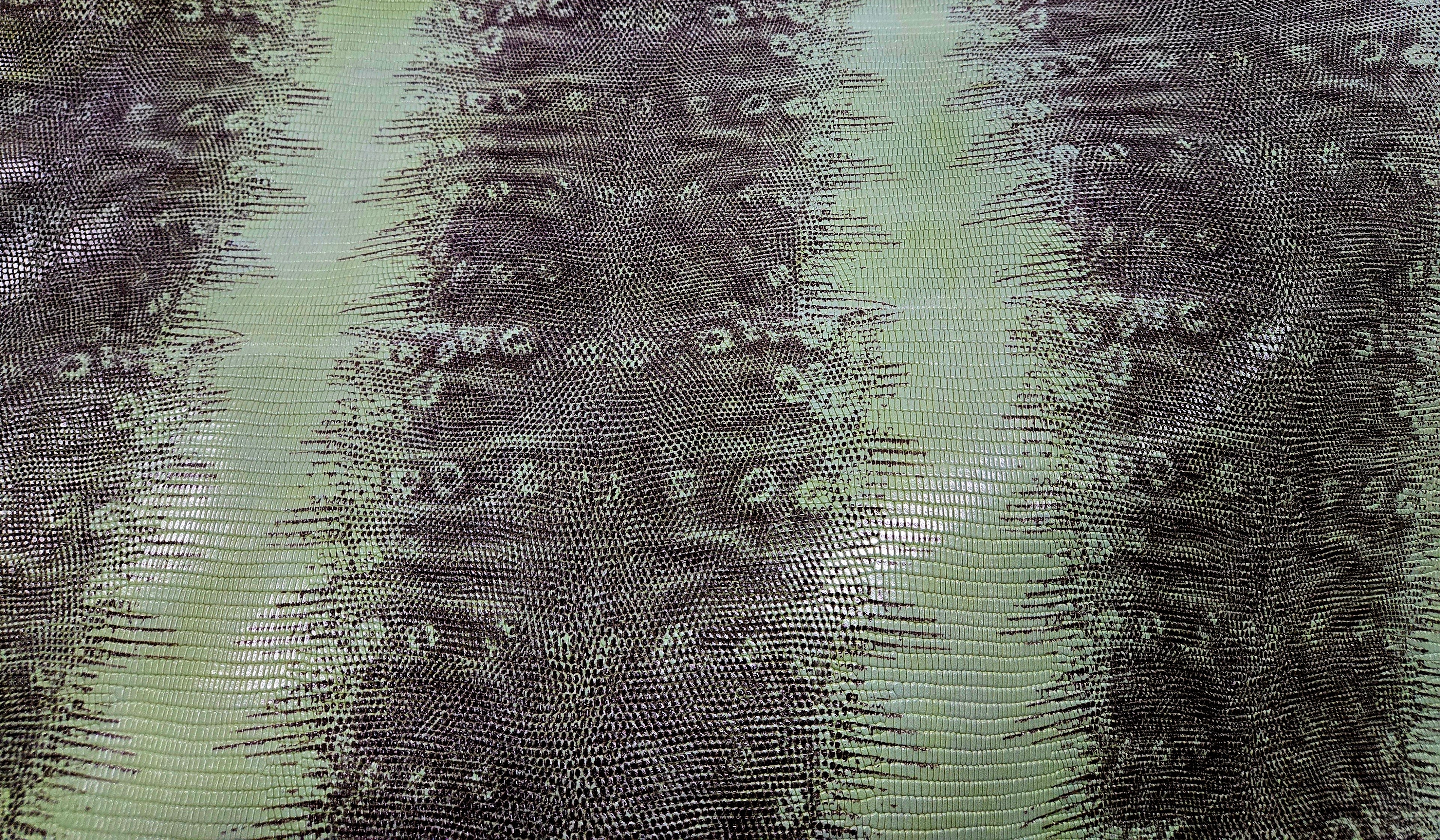 Green Iguana Embossed 3 Oz Leather Quarter Hides (7 - 8 Square Feet)