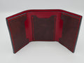 Red and Brown Trifold Leather Wallet