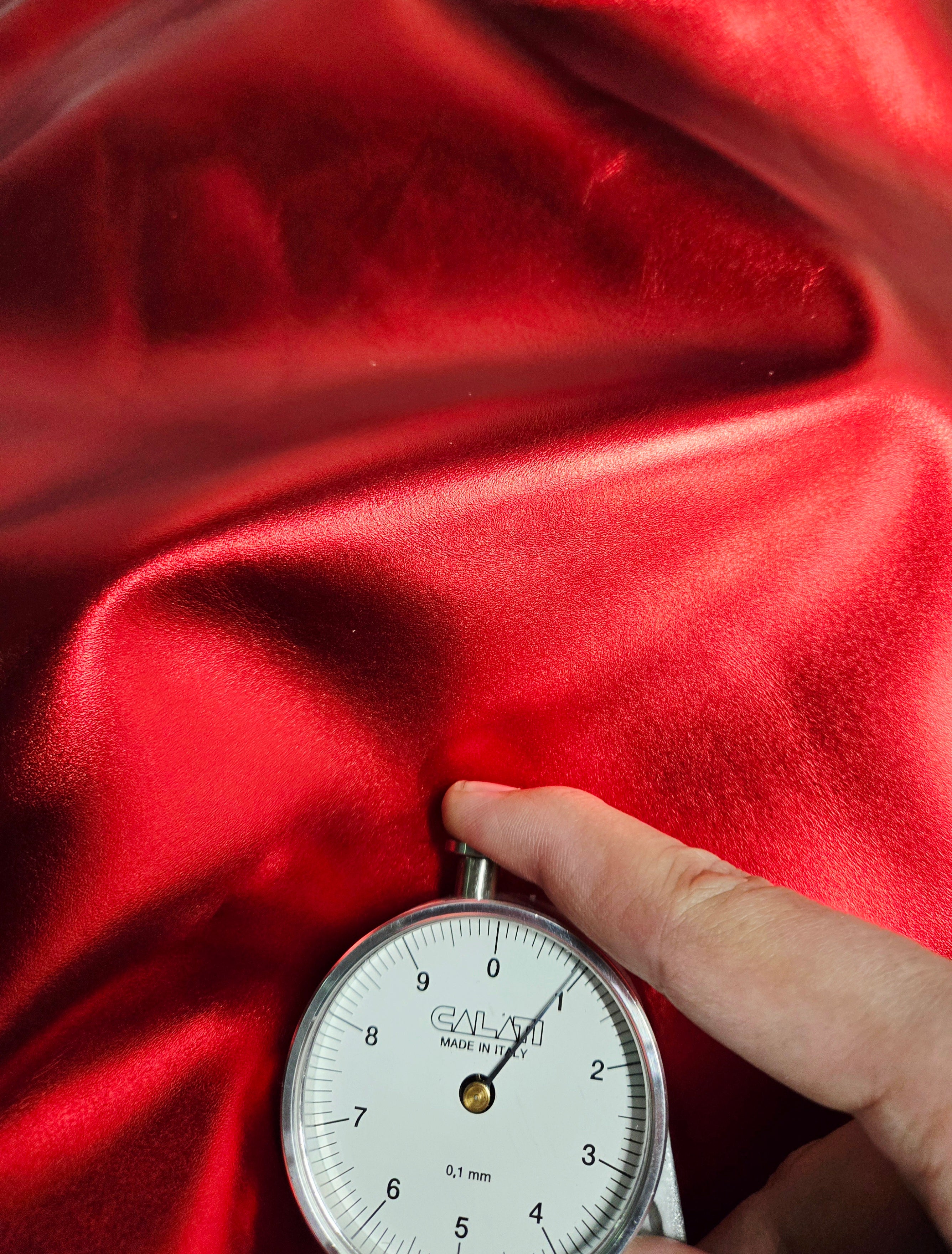 Metallic Red Calf 2 - 2.5 Oz Calf Leather Quarter Hides (5 - 6 Square Feet)