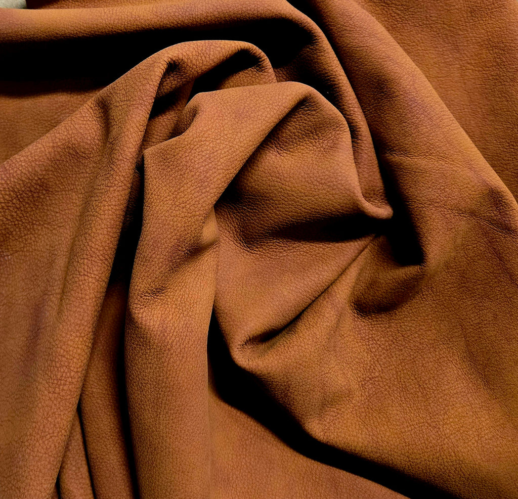 Burnt Orange Open Finish 3.5 Oz Leather Quarter Hides (11 Square Feet)