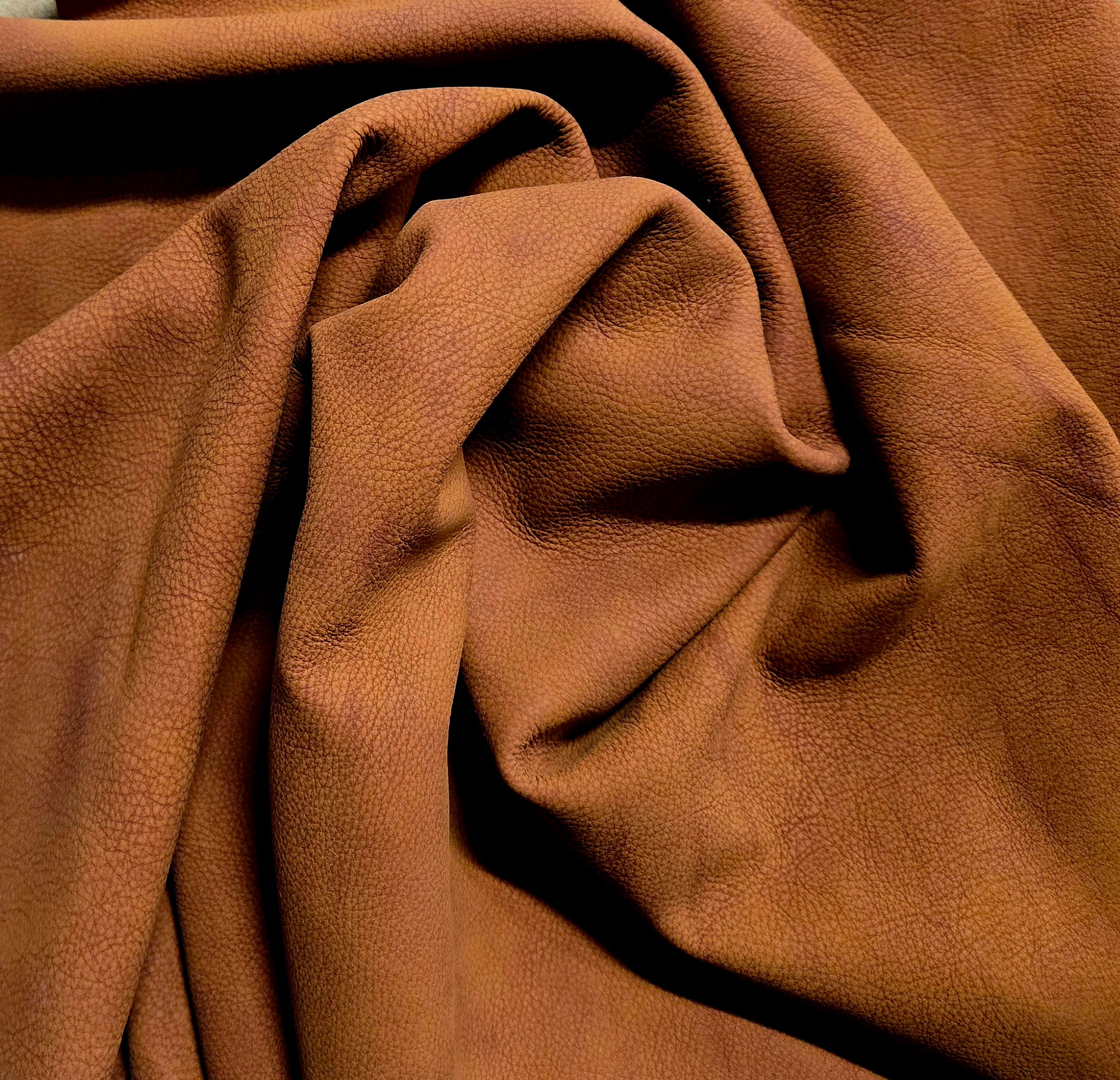 Burnt Orange Open Finish 3.5 Oz Leather Quarter Hides (11 Square Feet)