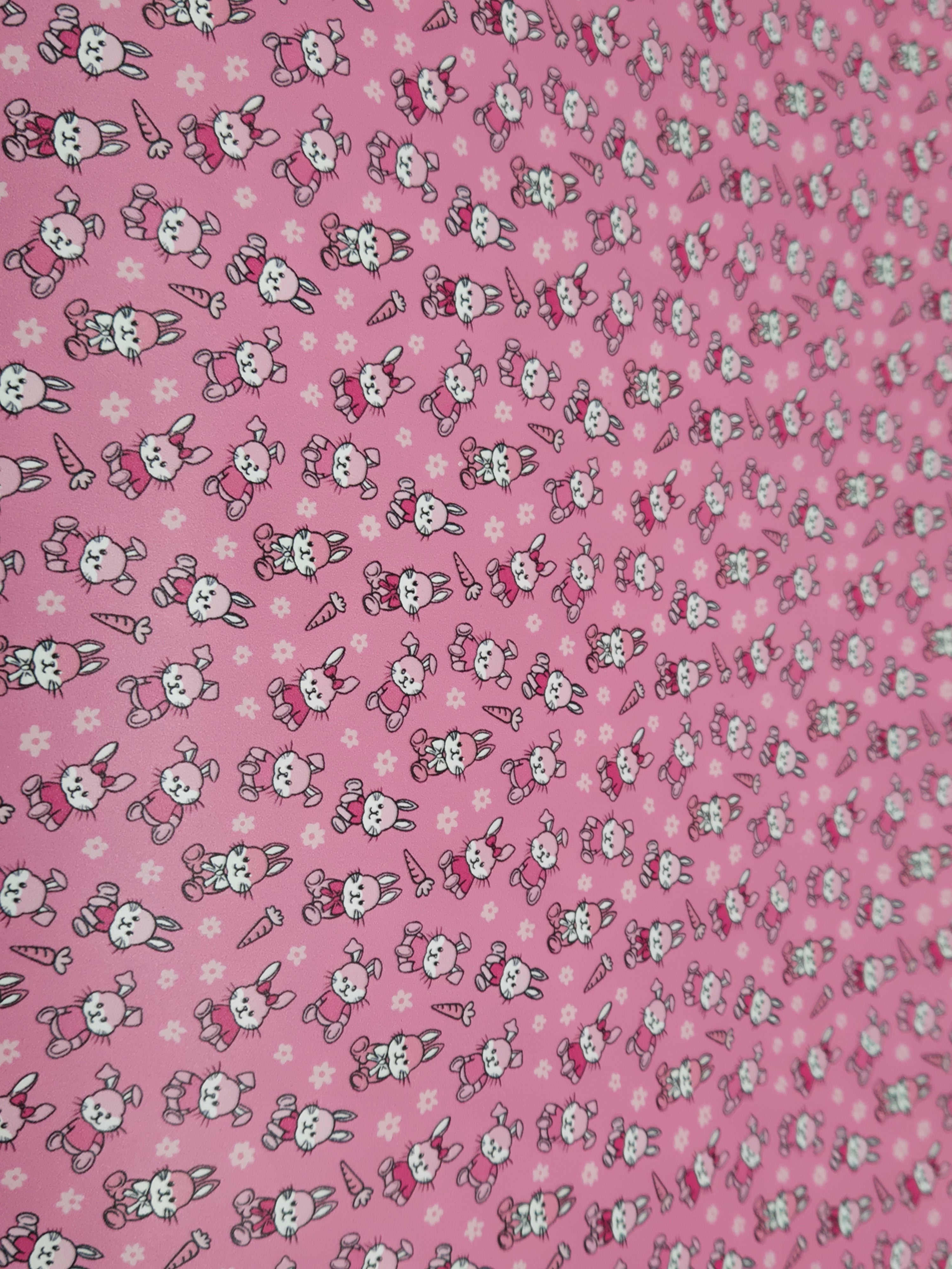 Pink Bunny Print Calf Quarter Hide