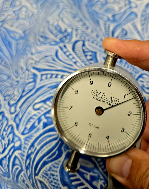Blue Floral Embossed 2 - 3 Oz Leather