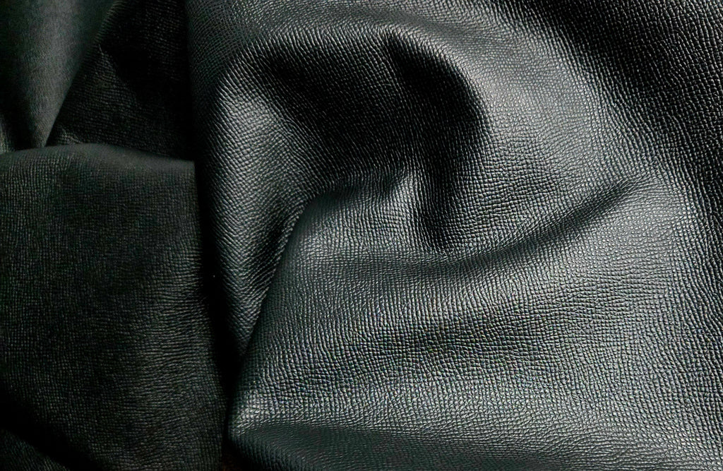 Matte Black Epsom Print 2.5 Oz Leather Quarter Hides (10 - 11 Square Feet)