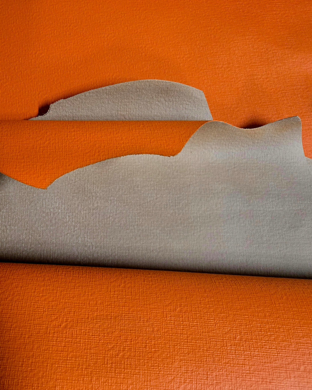 Matte Orange Saffiano Print 2.5 Oz Leather Sides (12 Square Feet)
