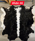 Black and White 3 Oz Leather Hair On Cowhide #6 (30 Square Feet)