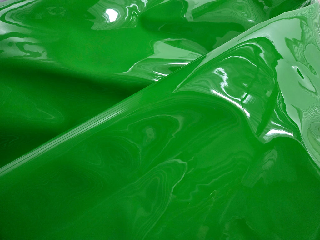 Bright Green Patent 2.5 Oz Leather Calf Hides (10 - 11 Square Feet)