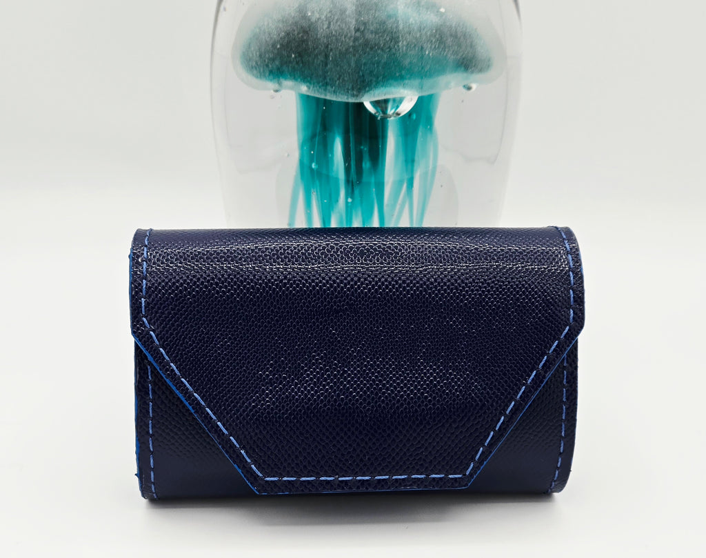 Greek Key and Italian Caviar Leather RFID Wallets and Card Holders