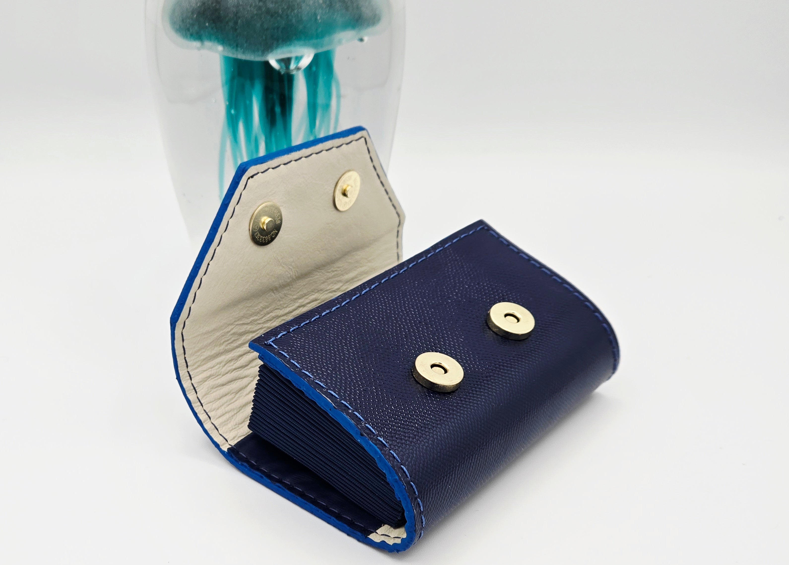 Greek Key and Italian Caviar Leather RFID Wallets and Card Holders