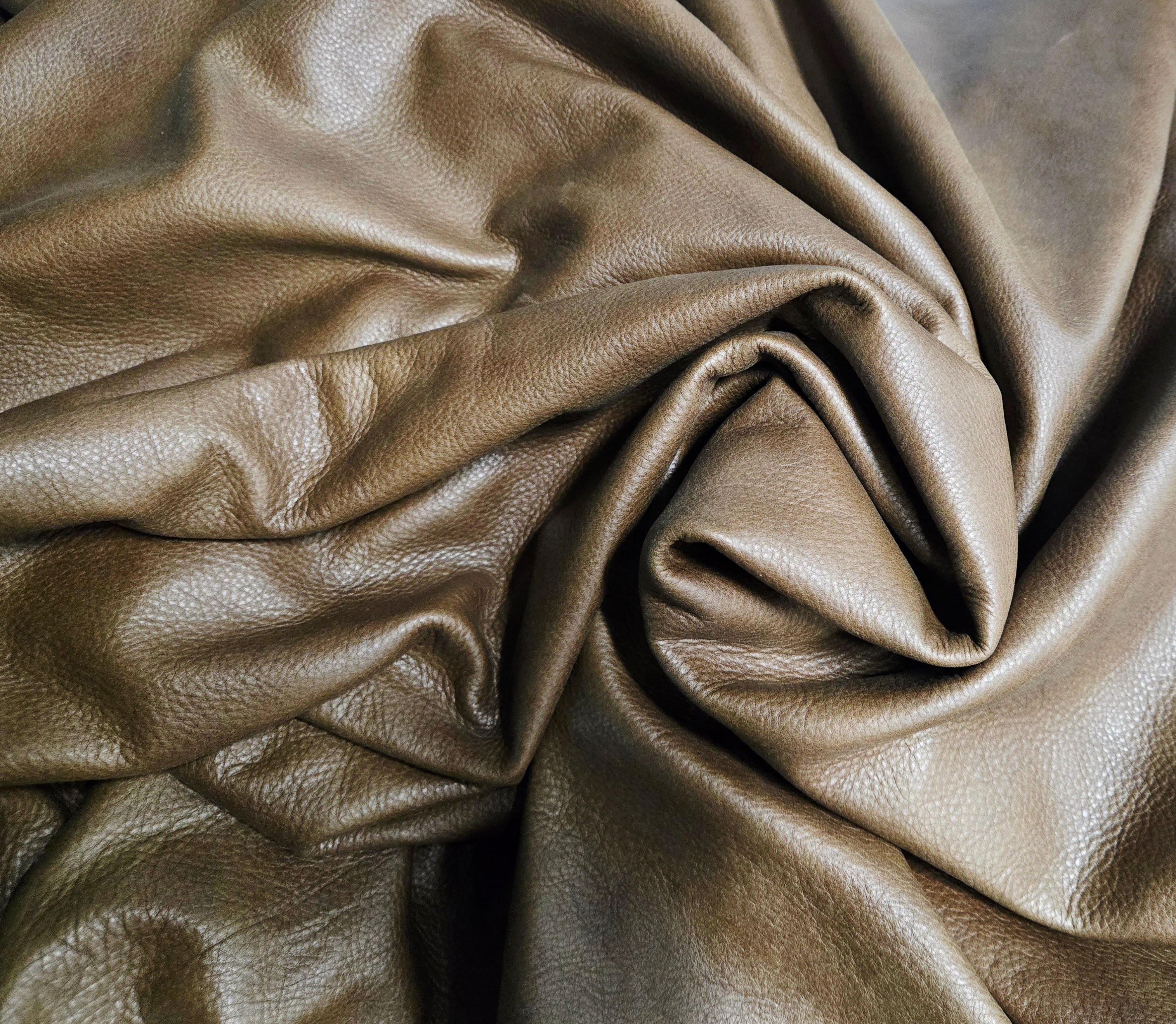 Olive Brown 3 Oz Leather Quarter Hides (12 Square Feet)